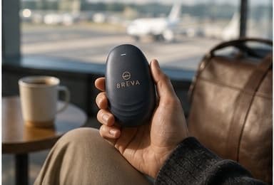 BREVA in hand, while travelling